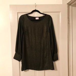 Black metallic mini dress